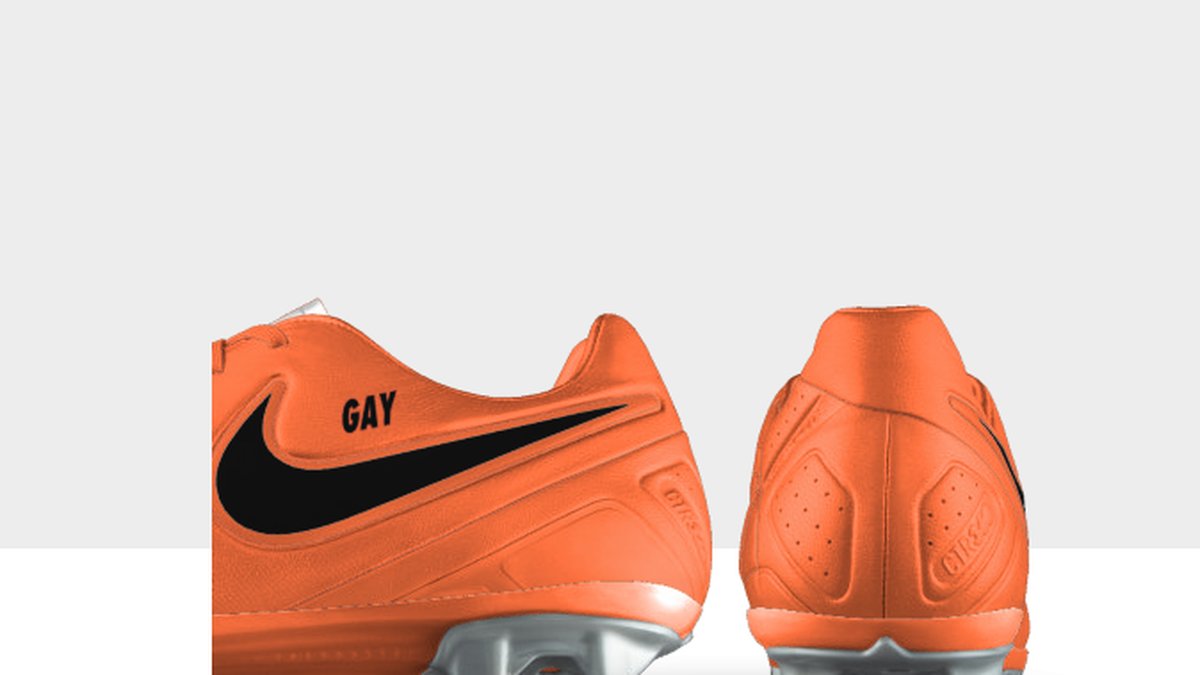 Nike har en liknande tjänst som tillåter användaren att skriva in ord som "gay".